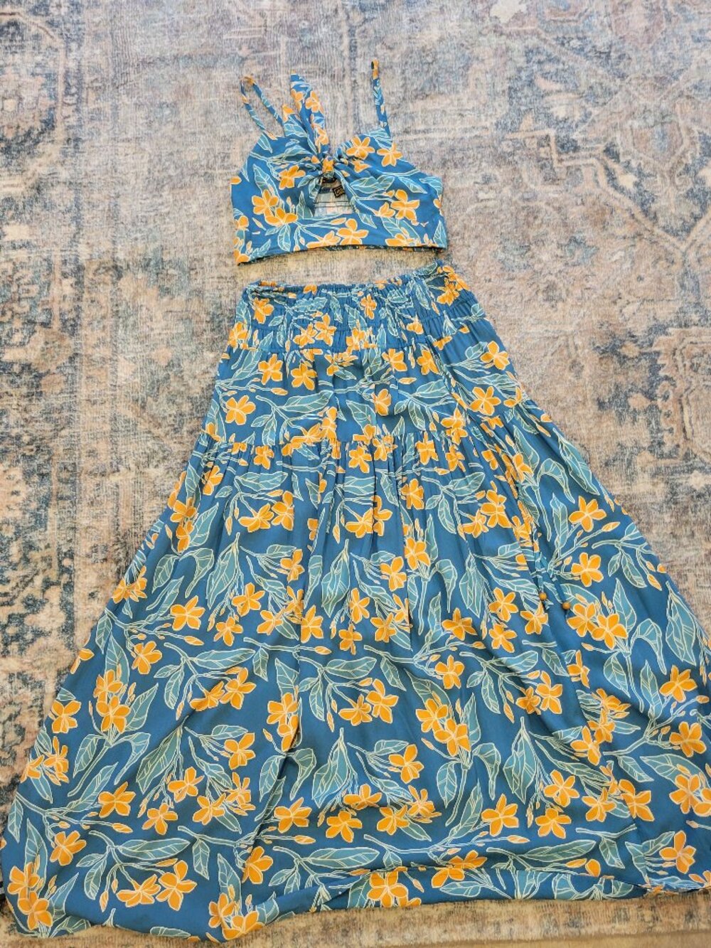 Hawaiian Crop Tank and Skirt Set